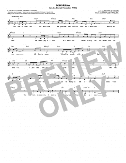 page one of Tomorrow (Lead Sheet / Fake Book)