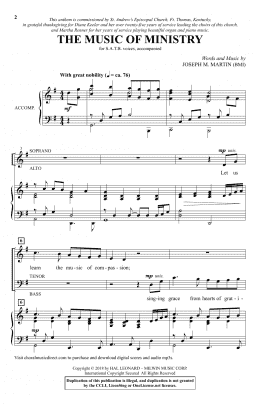 page one of The Music Of Ministry (SATB Choir)