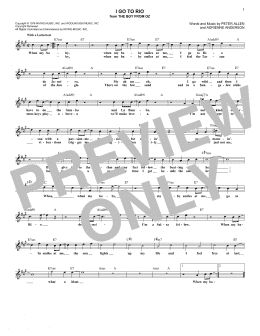 page one of I Go To Rio (from The Boy From Oz) (Lead Sheet / Fake Book)