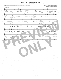 page one of People Will Say We're In Love (from Oklahoma!) (Lead Sheet / Fake Book)