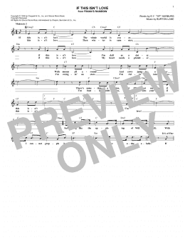 page one of If This Isn't Love (Lead Sheet / Fake Book)