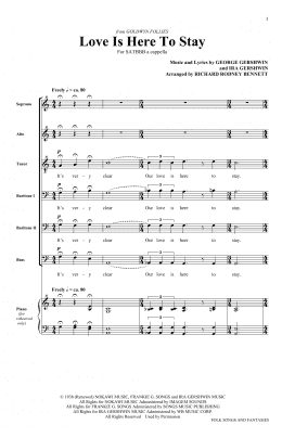 page one of Love Is Here To Stay (SATB Choir)