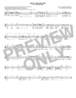 page one of What I Did for Love (from A Chorus Line) (Lead Sheet / Fake Book)