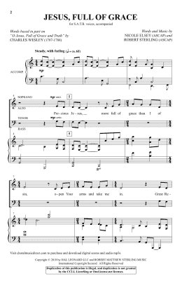 page one of Jesus, Full Of Grace (SATB Choir)