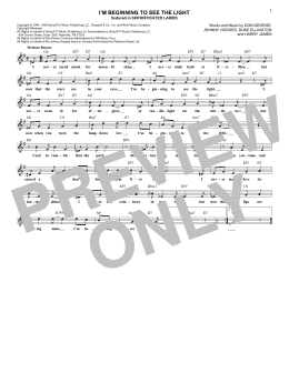 page one of I'm Beginning To See The Light (Lead Sheet / Fake Book)