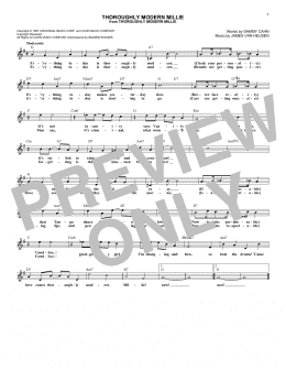 page one of Thoroughly Modern Millie (Lead Sheet / Fake Book)