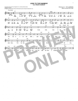 page one of Look To The Rainbow (Lead Sheet / Fake Book)