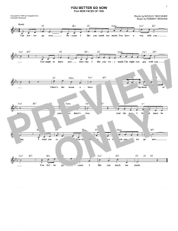 page one of You Better Go Now (Lead Sheet / Fake Book)
