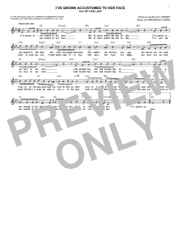 page one of I've Grown Accustomed To Her Face (Lead Sheet / Fake Book)