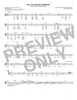 page one of Will You Love Me Tomorrow (Will You Still Love Me Tomorrow) (Lead Sheet / Fake Book)