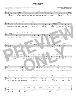 page one of Small World (Lead Sheet / Fake Book)