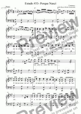 page one of Porque Nasci (That's Why I Was Born) - Piano - Calypso/Mambo