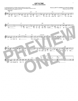 page one of Just In Time (Lead Sheet / Fake Book)