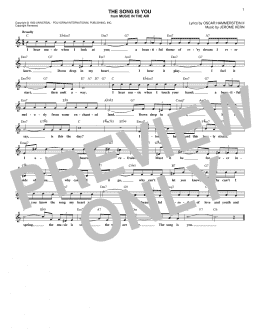 page one of The Song Is You (Lead Sheet / Fake Book)