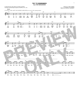 page one of Try To Remember (Lead Sheet / Fake Book)
