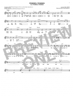 page one of Promises, Promises (Lead Sheet / Fake Book)