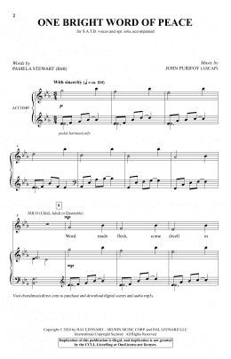 page one of One Bright Word Of Peace (SATB Choir)