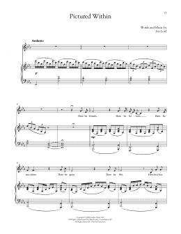 page one of Pictured Within (Piano & Vocal)