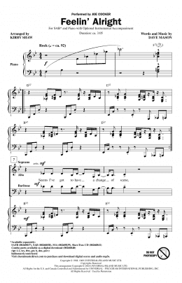 page one of Feelin' Alright (SAB Choir)