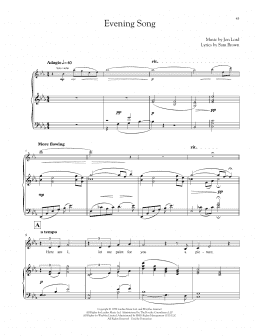page one of Evening Song (Piano & Vocal)
