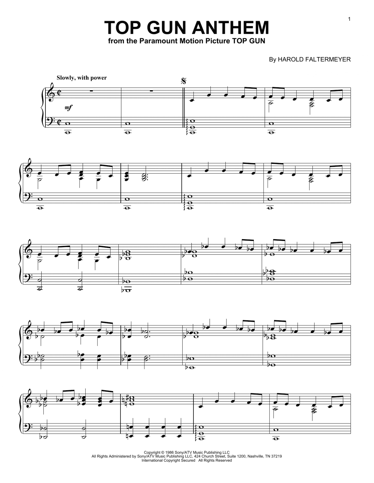 Top Gun Anthem (Piano Solo)