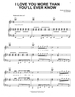 page one of I Love You More Than You'll Ever Know (Piano, Vocal & Guitar Chords (Right-Hand Melody))