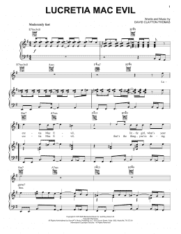 page one of Lucretia Mac Evil (Piano, Vocal & Guitar Chords (Right-Hand Melody))