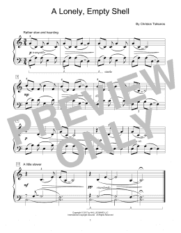 page one of A Lonely, Empty Shell (Educational Piano)