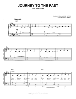 page one of Journey To The Past (Easy Piano)