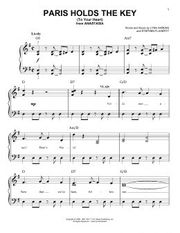page one of Paris Holds The Key (To Your Heart) (from Anastasia) (Easy Piano)