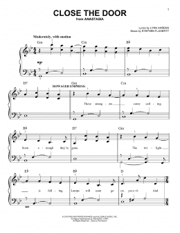 page one of Close The Door (from Anastasia) (Easy Piano)