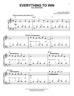 page one of Everything To Win (from Anastasia) (Easy Piano)