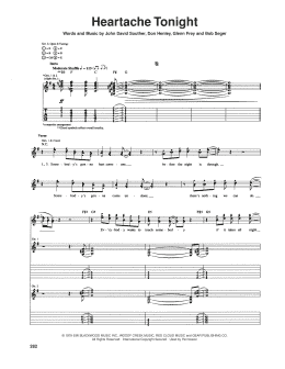 page one of Heartache Tonight (Guitar Tab)