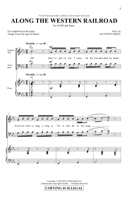page one of Along The Western Railroad (SATB Choir)