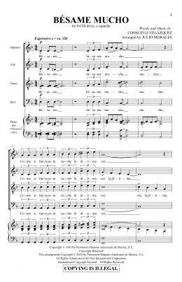 page one of Bésame Mucho (SATB Choir)