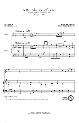page one of A Benediction Of Peace (SATB Choir)