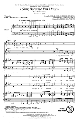 page one of I Sing Because I'm Happy (2-Part Choir)