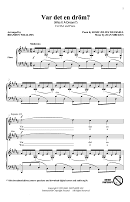 page one of Var Det En Drom? (SSA Choir)