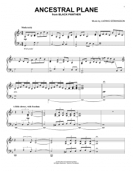 page one of Ancestral Plane (from Black Panther) (Piano Solo)