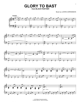 page one of Glory To Bast (from Black Panther) (Piano Solo)