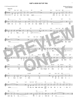 page one of I Get A Kick Out Of You (Lead Sheet / Fake Book)