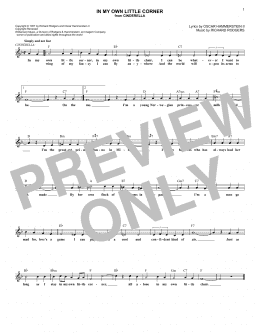 page one of In My Own Little Corner (from Cinderella the Musical) (Lead Sheet / Fake Book)
