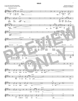 page one of Gold (Lead Sheet / Fake Book)