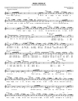 page one of When I Grow Up (Lead Sheet / Fake Book)