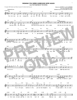 page one of Wishing You Were Somehow Here Again (from The Phantom Of The Opera) (Lead Sheet / Fake Book)