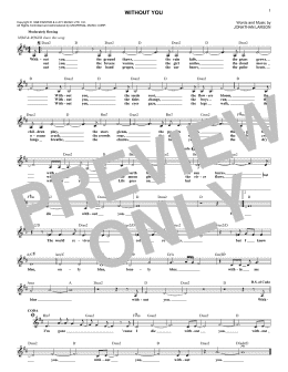 page one of Without You (Lead Sheet / Fake Book)