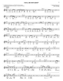 page one of You'll Be In My Heart (from Tarzan) (Lead Sheet / Fake Book)