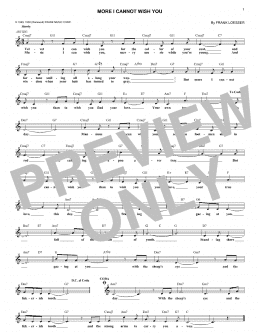 page one of More I Cannot Wish You (Lead Sheet / Fake Book)