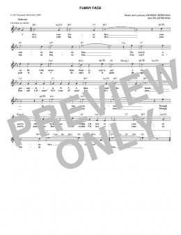 page one of Funny Face (Lead Sheet / Fake Book)