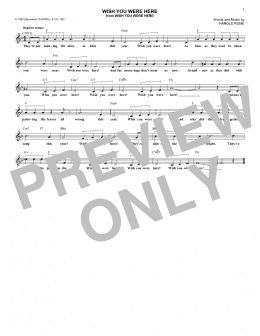 page one of Wish You Were Here (Lead Sheet / Fake Book)
